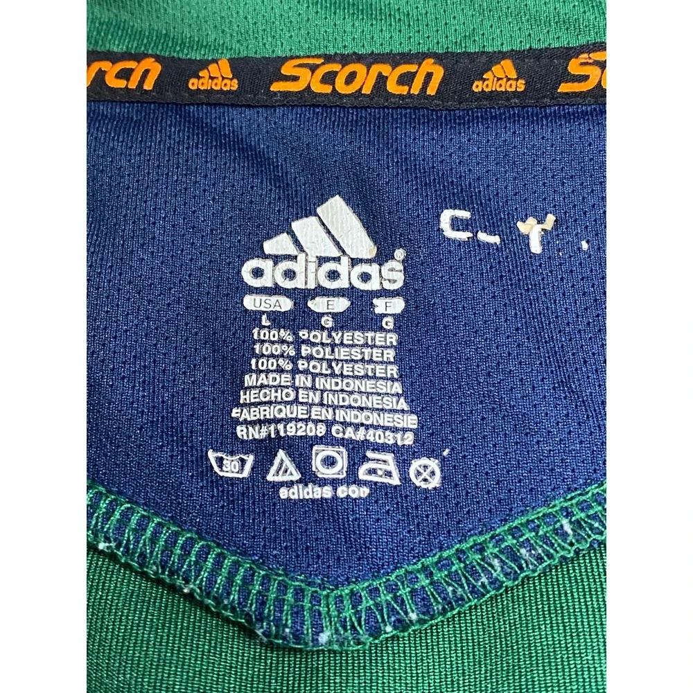 Adidas Notre Dame Fighting‎ Irish Mens Green Navy Blue Quarter Zip Pullover L